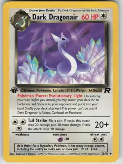 Pokemon TCG Dark Dragonair Uncommon Team Rocket 1st Edition 33/82 - Image 1