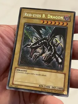 YUGIOH TCG RED EYES B. DRAGON SECRET RARE BPT-005 REVERSE FOIL ERROR misprint MP - Image 5