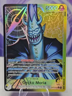 Gecko Moria Leader Alt Art Foil OP14-080 NM English One Piece Card Game - Image 1