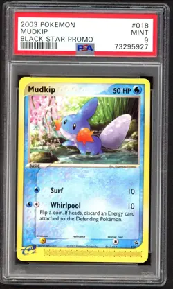 Pokemon Cards - PSA 9 Mudkip 018 - Black Star Promo - MINT - PSA9 - Image 1