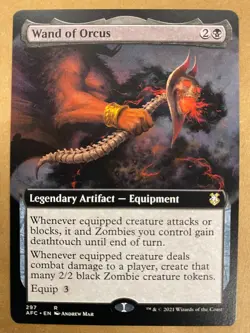 MTG 1x EXTENDED ART Wand of Orcus 297 Adventures in the Forgotten Magic x1 NM - Image 1