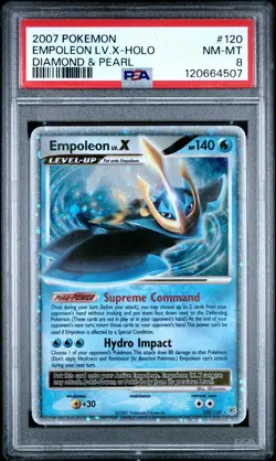 2007 POKEMON DIAMOND & PEARL #120 EMPOLEON LV.X-HOLO PSA 8 - Image 1