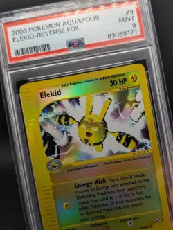 Pokemon TCG - Elekid 9/147 - Aquapolis Reverse Rev Holo Rare 2003 - PSA 9 Mint - Image 1