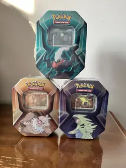 Pokemon TCG Triple Whammy Tin Darkrai Slaking Tyranitar Factory Sealed Art Set - Image 1