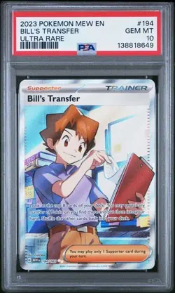 Bill's Transfer 194/165 PSA 10 Pokemon SV: 151 Ultra Rare - Image 1