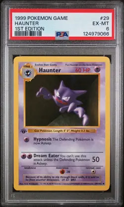 1999 POKEMON BASE SET 1ST EDITION #29 HAUNTER PSA 6 - Image 1