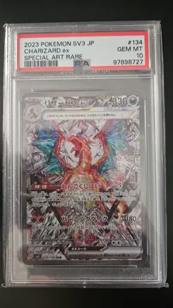PSA 10 Charizard ex SAR 134/108 SV3 Ruler of the Black Flame Pokemon Japanese - Image 1