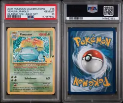 2021 POKEMON CELEBRATIONS CLASSIC COLLECTION #15 VENUSAUR HOLO PSA 10 GEM MINT - Image 3