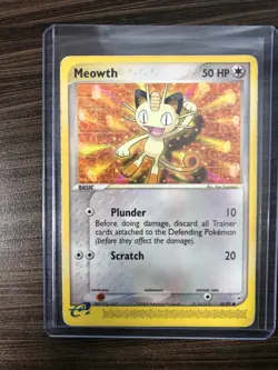 Meowth 42/95 EX Magma VS Aqua Set E Reader Pokemon Card LP CONDITION - Image 1