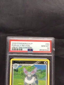 Pokemon Cards: Great Encounters Reverse Holo: Purugly 50/106 PSA 10 - Image 3