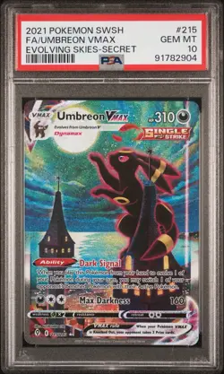 2021 Pokemon Umbreon VMAX Evolving Skies Secret 215/203 PSA 10 - Image 1