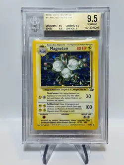 Pokemon Fossil Unlimited #11 Magneton HOLO BGS Beckett Gem Mint 9.5 Gold Label - Image 1