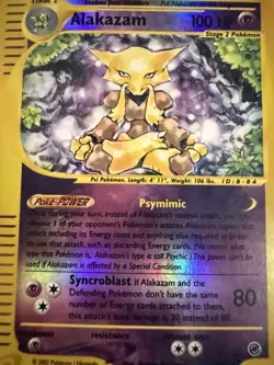 Pokemon Vintage Expedition Alakazam Reverse Holo 1/165 LP/NM - Image 2