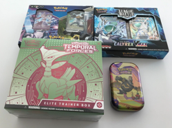 POKEMON TCG Lot of 4 Elite Training Box, Mini Tin, League Battle Deck, Go V Deck - Image 1