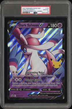 2021 Pokemon Swsh Black Star Jumbo #134 Dark Sylveon V PSA 10 - Image 1