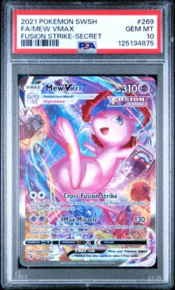 2021 POKEMON SWORD & SHIELD FUSION STRIKE SECRET #269 FULL ART/MEW VMAX PSA 10 - Image 1