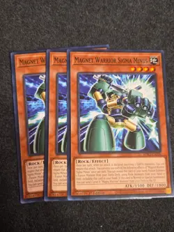 Yugioh! 3x Magnet Warrior Sigma Minus BPRO-EN006 Common 1st Ed NM - Image 1