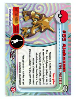 Pokemon Card - Alakazam #65 - Topps Chrome - Image 2