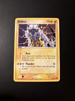 Pokemon TCG Raikou Holo Rare Card 3/17 NM Pop Series 2 - Image 1
