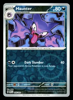 Haunter 056/091 Paldean Fates NM Reverse Holo Pokemon Card TCG - Image 1