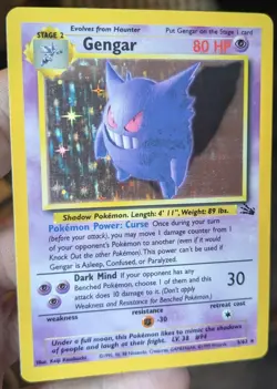 Gengar Holo INSUFFICIENT INK ERROR 5/62 Fossil Pokemon Card 1999 WOTC PSA TCG - Image 1
