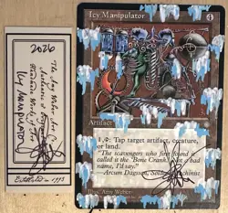 MTG Icy Manipulator Ice Age Alter Altered Sketch Art Amy WEBER Magic - Image 1