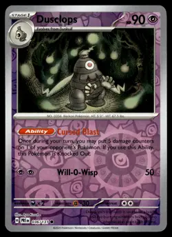 DUSCLOPS - 036/131 Common Prismatic Evolutions Pokemon Reverse Holo NM - Image 1