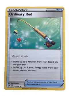 New: 2020 Pokemon TCG Ordinary Rod 171 Swsh01: Sword & Shield Regular Uncommon - Image 1