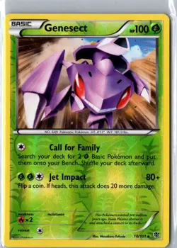 GENESECT 10/101 RARE PLASMA BLAST POKEMON REVERSE HOLO NM - Image 1