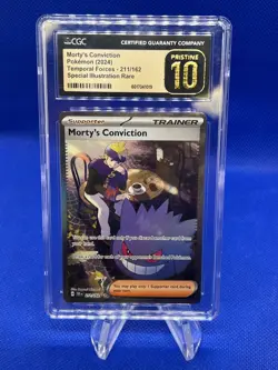Pokemon Temporal Forces Morty’s Conviction 211/162 SIR CGC Pristine 10 LOW POP - Image 1