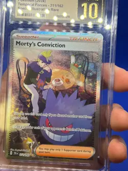 Pokemon Temporal Forces Morty’s Conviction 211/162 SIR CGC Pristine 10 LOW POP - Image 2