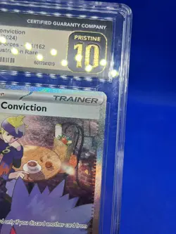 Pokemon Temporal Forces Morty’s Conviction 211/162 SIR CGC Pristine 10 LOW POP - Image 5