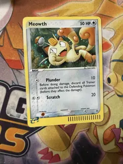 2003 Pokemon TCG Meowth Black Star Promo 013 Holo Nintendo E-Reader Series SWIRL - Image 1
