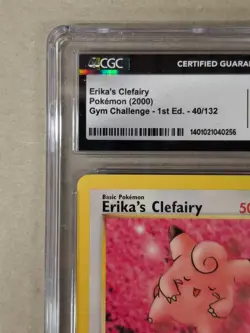 Pokemon Erika's Clefairy 40/132 Gym Challenge Regular CGC 9 Mint 1st Edition - Image 2