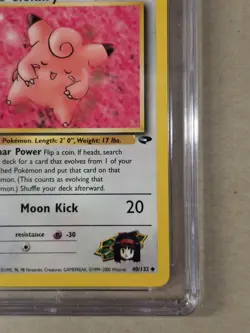 Pokemon Erika's Clefairy 40/132 Gym Challenge Regular CGC 9 Mint 1st Edition - Image 4