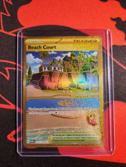 Beach Court Gold 263/182 Paradox Rift Pokemon TCG EN Secret Rare Near MINT - Image 1