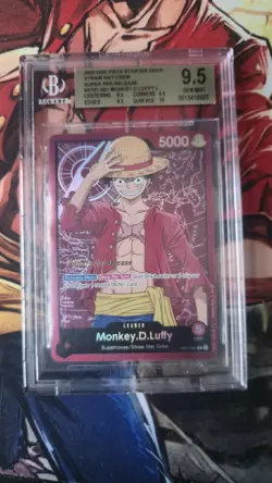 One Piece Monkey D. Luffy Super Pre Release ST01-001 Leader BGS 9.5 (First Ed) - Image 1