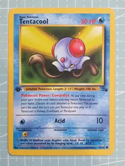 Tentacool 56/62 Common: 1st First Edition Fossil Pokemon Trading Card Game TCG - Image 1