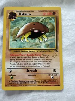 Kabuto Gold W Stamp Stamped Pokemon Card - WOTC Promo - Fossil - 50/62 - Image 2