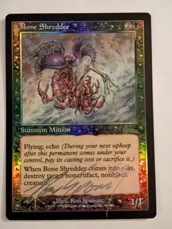 Magic The Gathering - 1x Signed Foil Bone Shredder (mtg) Urza's Legacy - Image 1