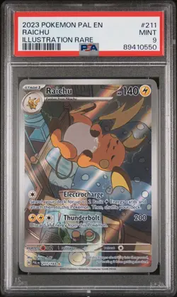 ‼2023 POKEMON PAL EN RAICHU ILLUSTRATION RARE PSA GRADE 9! SHIPS SAME DAY💨 - Image 1