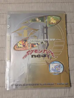 1999 Pokemon NEO PREMIUM FILE 1 Japanese Promo 9 Card Folder Rare Opened - Image 1