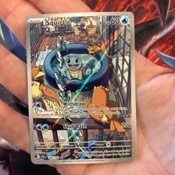 Pokemon Squirtle 148/142 SV07: Stellar Crown Illustration Rare Holo English TCG - Image 3