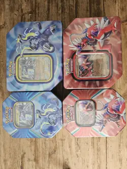 Pokemon TCG Paldea Legends Tins Bundle Of 2 Miraidon EX & Koraidon EX 4 tins - Image 1