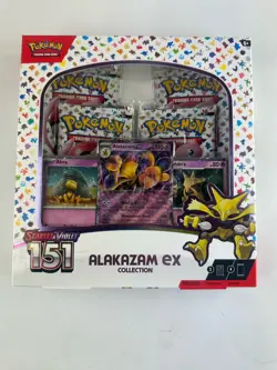 Pokemon TCG Scarlet and Violet - 151 Alakazam ex Collection Box - 4 Packs 820650855269 - Image 1