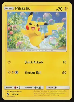 PIKACHU 19/68 COMMON HIDDEN FATES POKEMON NM/M - Image 1
