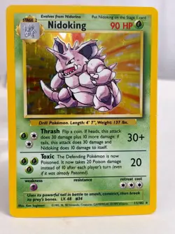 Pokemon TCG Nidoking Base Set 11/102 Holo 1999-2000 Wizards Base Set... - Image 2