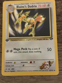 Pokemon TCG Blaine's Dodrio Gym Challenge 1st Edition 32/132 Uncommon 70 HP - Image 1