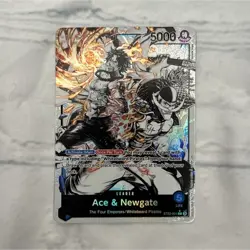 One Piece CCG Ace & Newgate ST22-001 Leader Full Art Holo English - Image 1