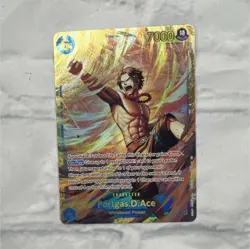 Bandai Portgas D. Ace Secret Rare Full Art Foil OP02-013 7000 One Piece CCG - Image 1